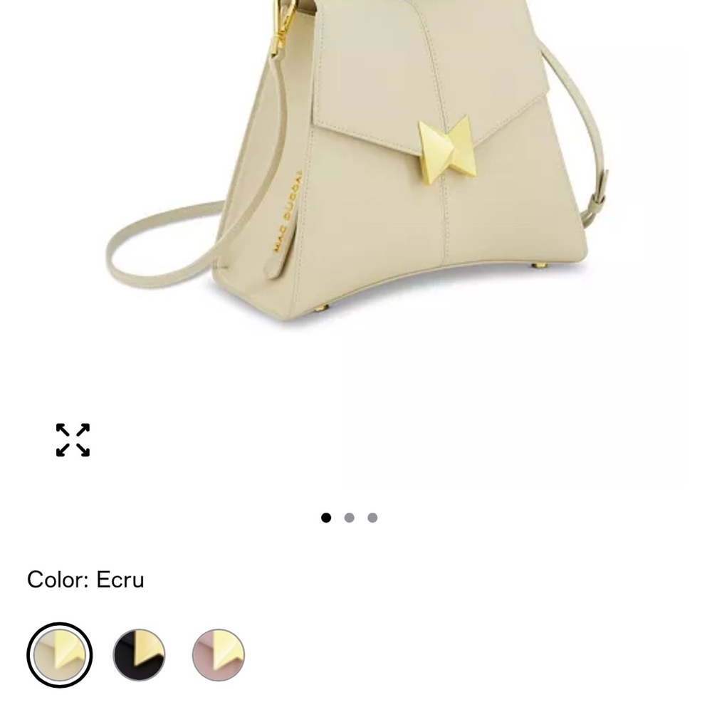 Mac Duggal Ecru Crossbody Bag with Gold Accent